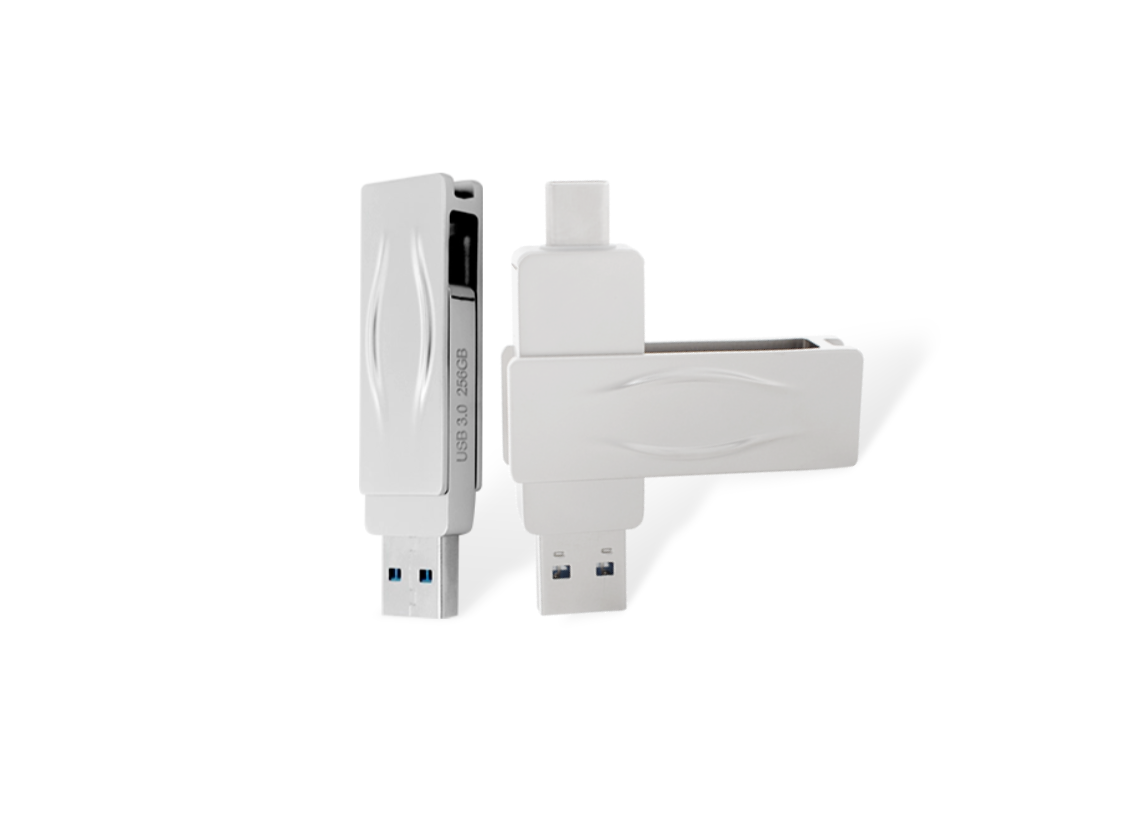 Dual head USB flash drive